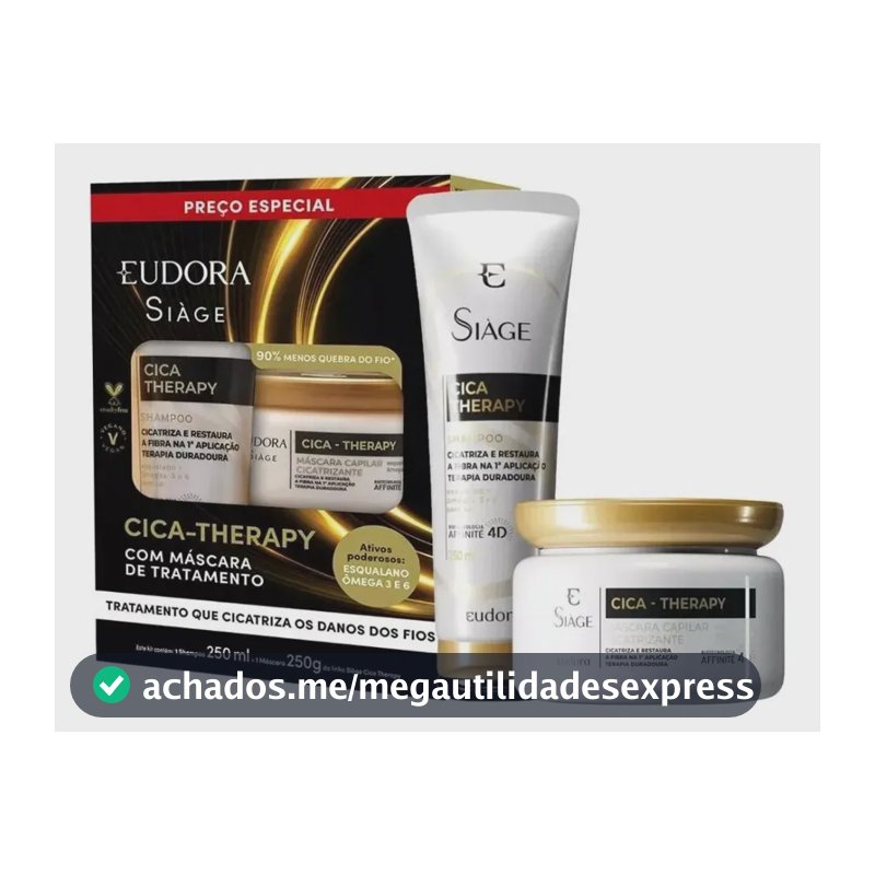 Kit Eudora Siage Cica-Therapy Shampoo 250ml + Máscara 250g