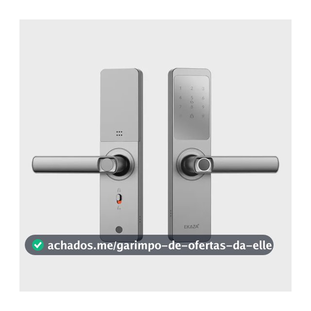 Fechadura Digital Inteligente Biometria Lyra Wifi Ekaza Alumínio Prateado