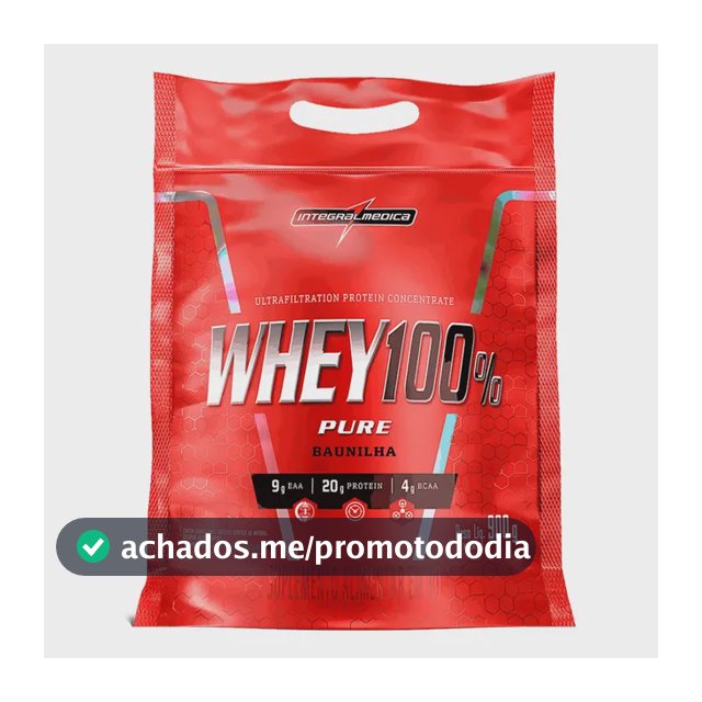 Proteína Integralmédica Whey 100% Pure em pó sabor Baunilha x 900g