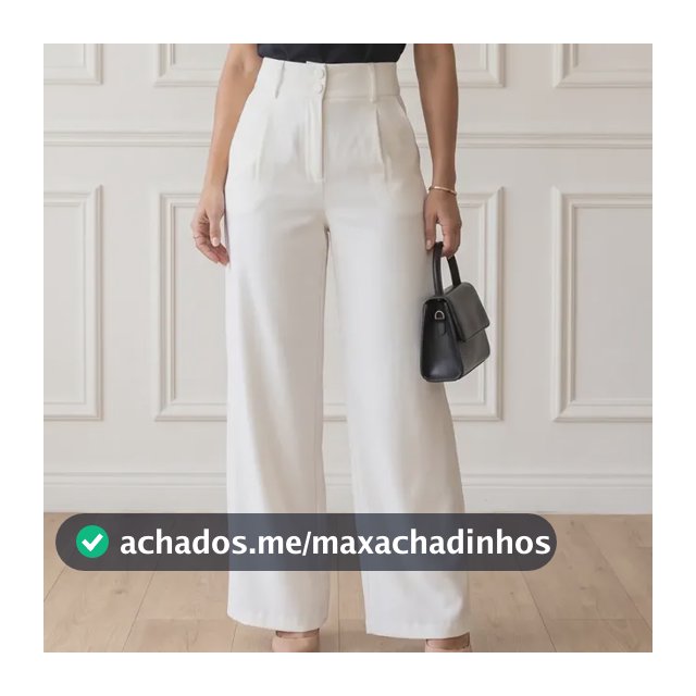 Calça Wide Leg Alfaiataria Social Pantalona Cintura Alta