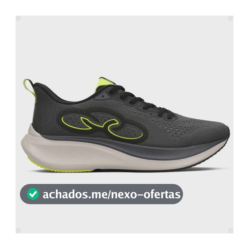 Tênis Olympikus Voa 3 Corrida Academia Esporte Original Chumbo/limão 40 Br