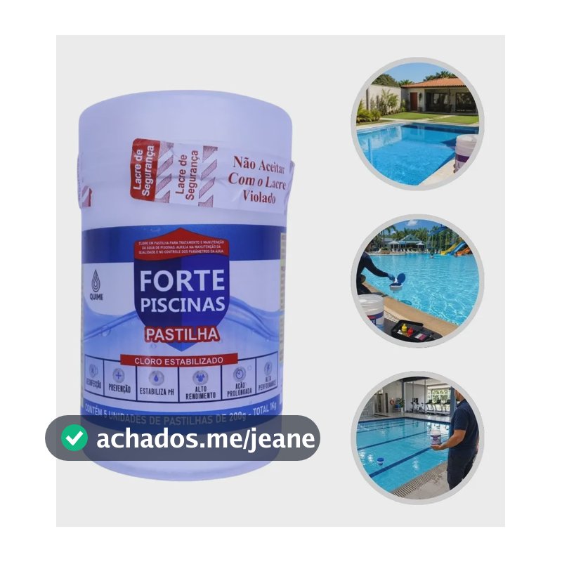 Cloro Pastilha Estabilizado Forte Piscinas 1kg Concentrado Cloro Pastilhado