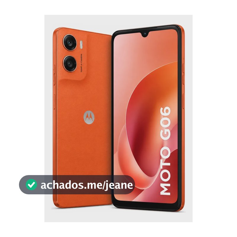 Smartphone Motorola Moto G06 128gb 4gb Ram + 8gb Ram Boost Tela 6.9 Polegadas - Laranja