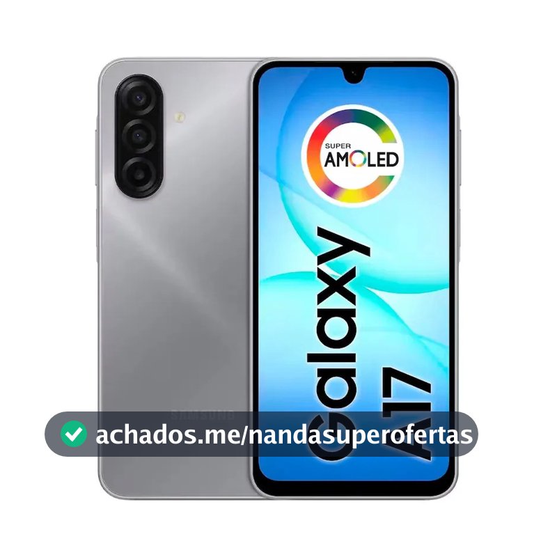 Smartphone Galaxy A17 4g Tela 6.7 256gb Samsung Cinza Com Preto