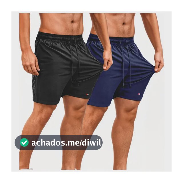 Kit 2 Shorts Bermuda Tactel Elástico Sandrini Academia Sport