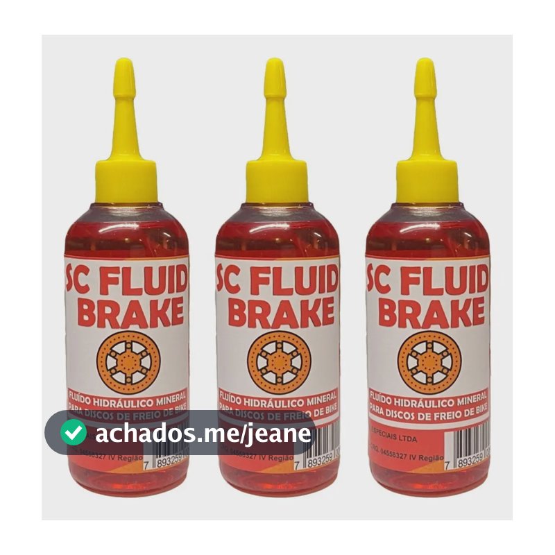03 Fluido De Freio A Disco Mineral Vermelho Hidráulico Para Bike 100ml