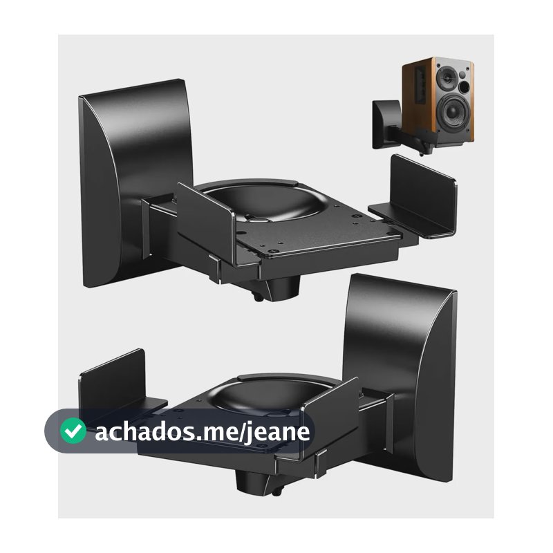 Suportes De Parede Para Alto-falantes Fixação Dupla Até 25kg 0 Preto