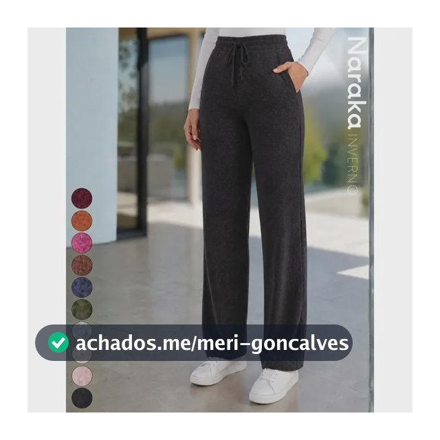 Calça Pantalona Feminina Lanzinha Cintura Alta Com Bolso