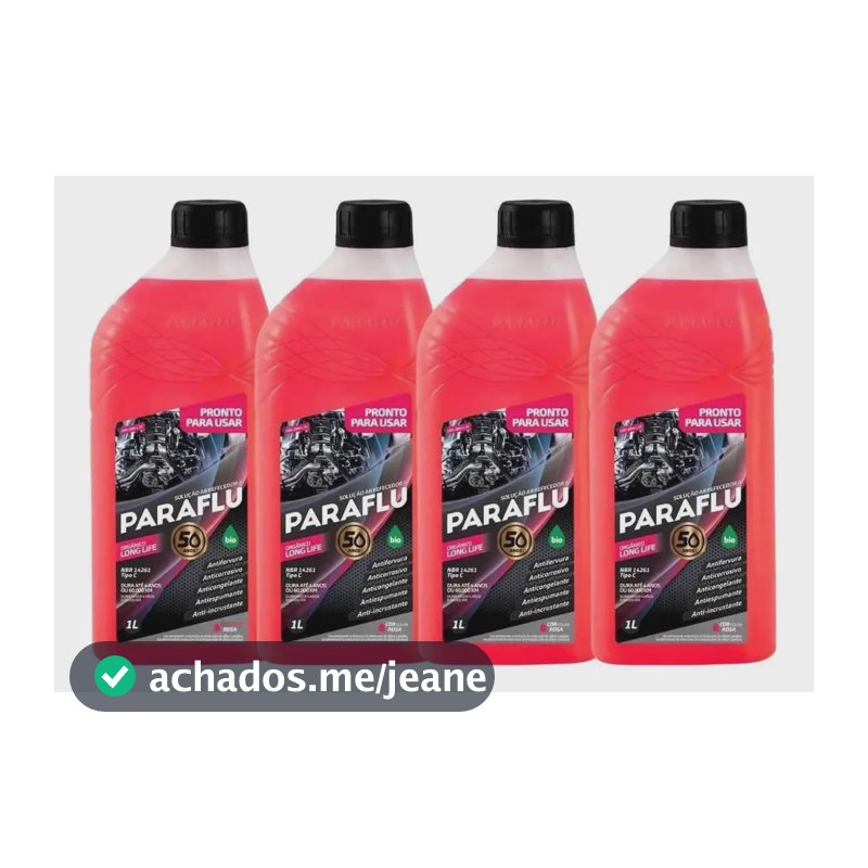 Kit 4 Unidades Aditivo Radiador Rosa Pronto Para Uso Paraflu Rosa