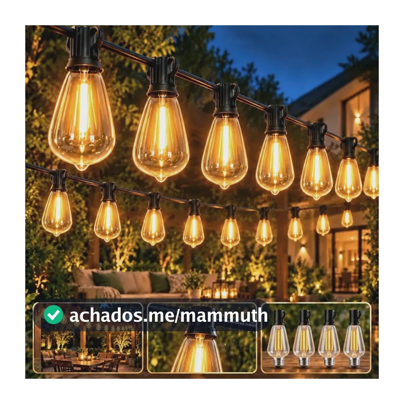 15m Incluindo Lâmpada Cordão Varal De Luzes Festão Decoração Branco Quente 127v