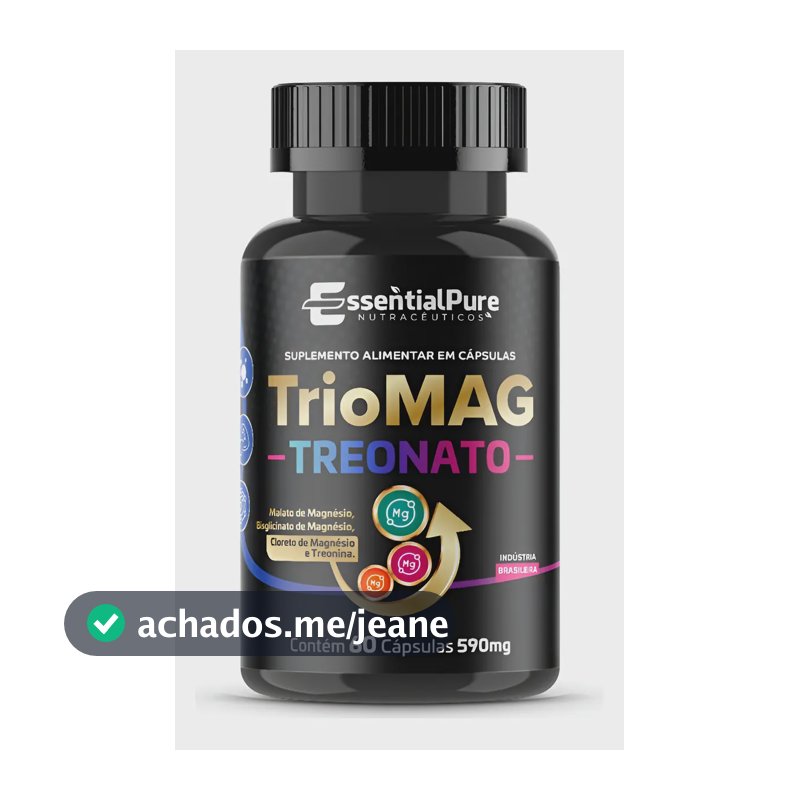 Magnésio Malato Treonato Bisglicinato 60 Caps 500mg Original Sem Sabor