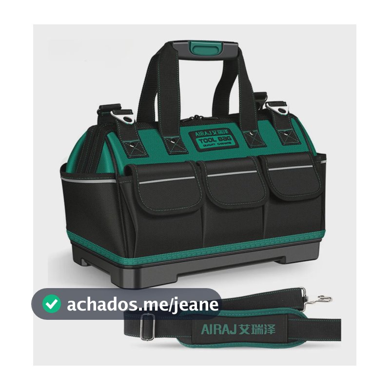 Bolsa Maleta  Ferramentas  Fundo Reforçado   Original Airaj  Verde-escuro