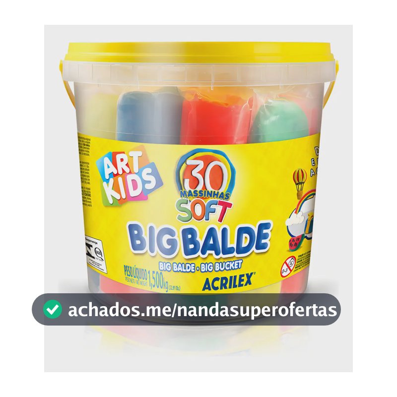 Massinha de Modelar Acrilex Big Balde Infantil 1.5kg