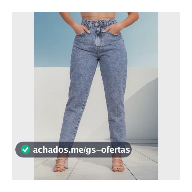 Calça Mom Jeans Feminina Cintura Alta Marmorizada