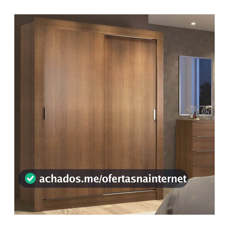 Guarda-roupa Solteiro Madesa Denver 2 Portas De Correr R Cor Rustic