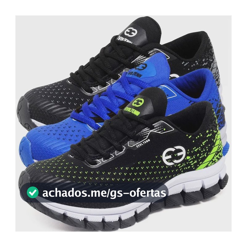 Combo 3 Tênis Infantil Menino Dia A Dia Cadarço Tradicional Azul/ Preto/ Verde 34 Br
