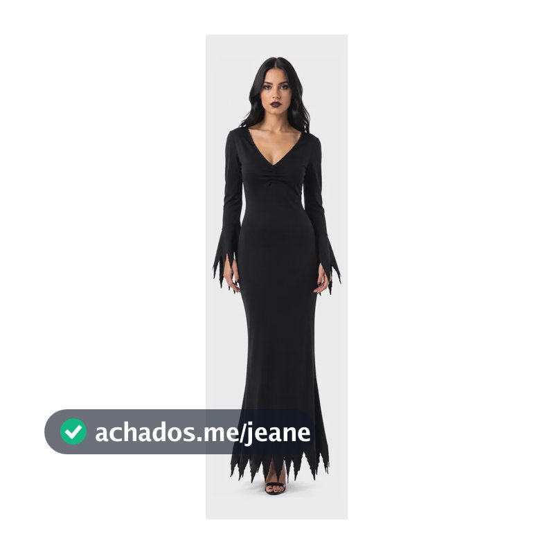 Fantasia Morticia Família Addams Vestido Longo Halloween Morticia P (adulto)