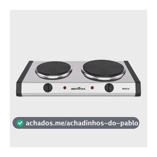 Fogão Elétrico 2 Bocas 2000w Britânia Bfg01a Inox 220v
