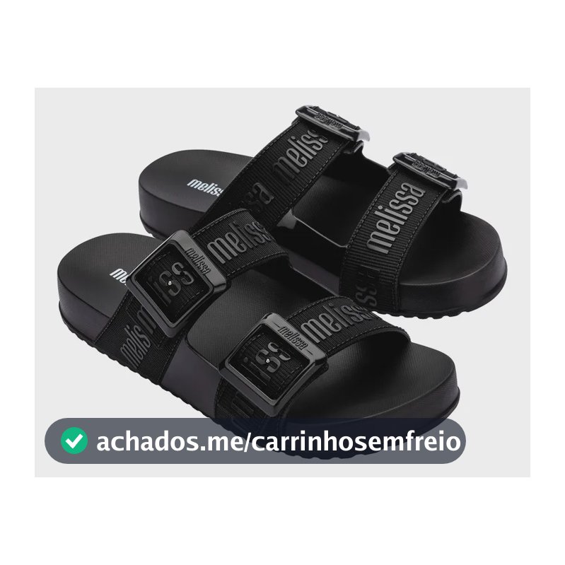 Sandália Feminina Papete Cozy Slide M-lover Melissa Preto Liso 37