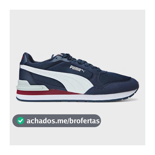 Tênis Masculino St Runner V4 Mesh Puma Club Navy-puma White-team Regal Red-plat Liso 41 Eu