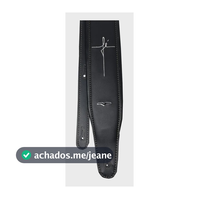 Correia Alça Avs Modelo Fé Para Guitarra Violão Baixo 8cm Preto