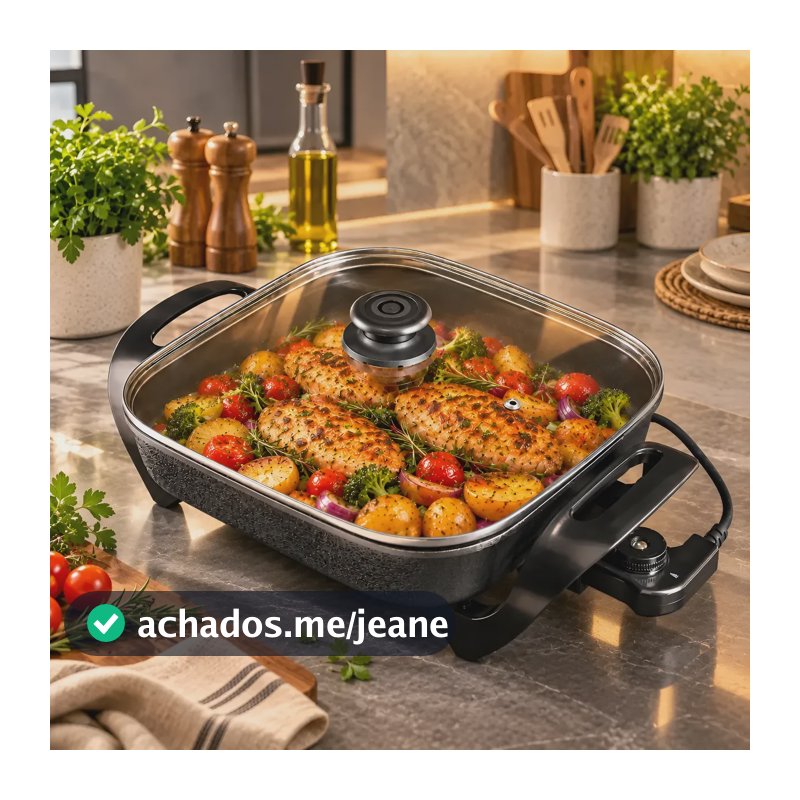 Panela Elétrica Multifuncional Mangiare 4,6 Litros 127/220v Preto 220v 60hz