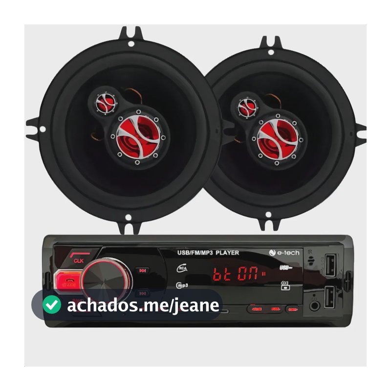 Kit Som Automotivo E-Tech Light, Foxer FZ 6 Polegadas 120 Rms Tnt Full