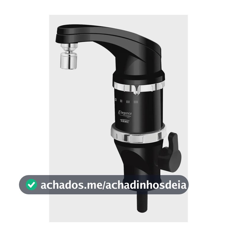 Torneira Elétrica Bancada Fame Elegance 4t Preto 5400w Acabamento Cromado