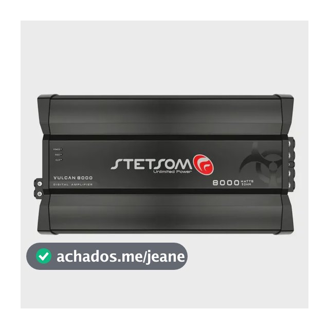 Módulo Amplificador Stetsom Vulcan 8000 para Som Automotivo 1 Ohm 8000W RMS