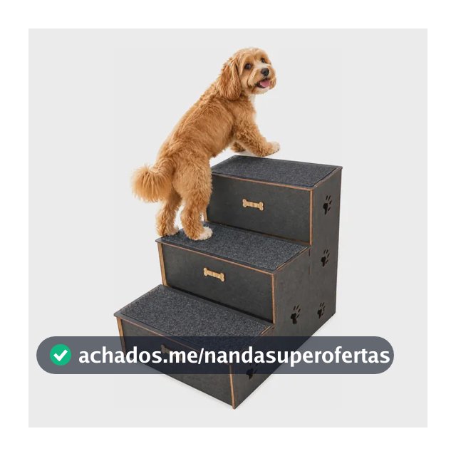 Escada Pet Mdf 50cm 3 Degraus Com Carpete Antiderrapante