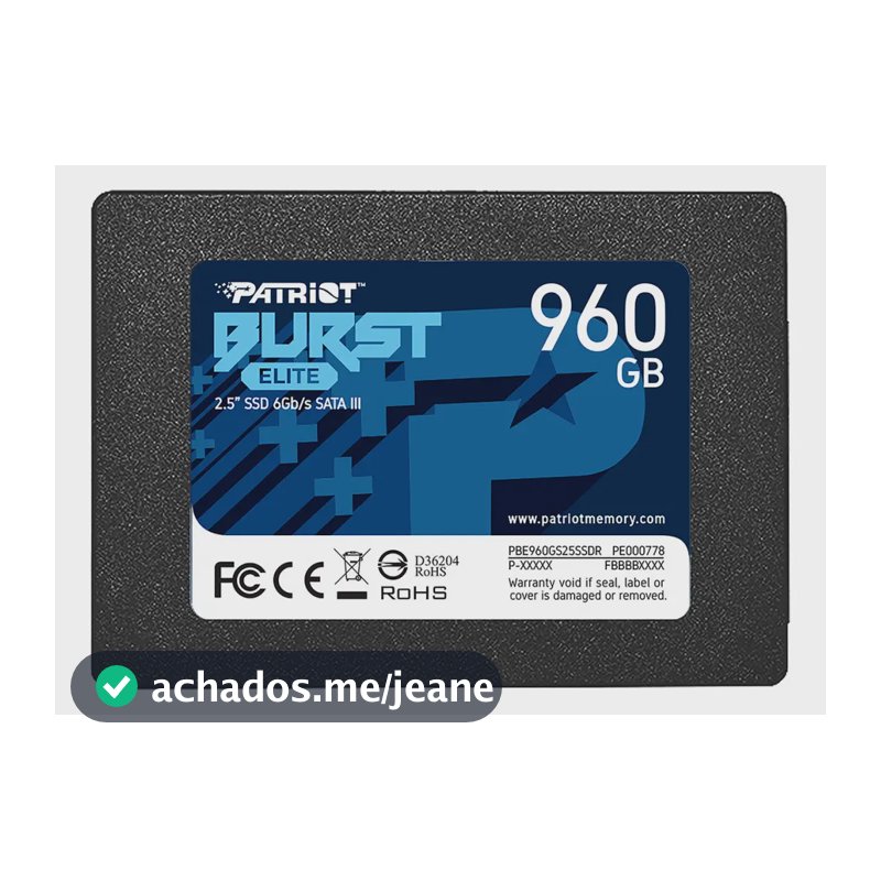 Unidade SSD para notebook Patriot Sata3 2.5 Burst Elite Sata de 960 GB
