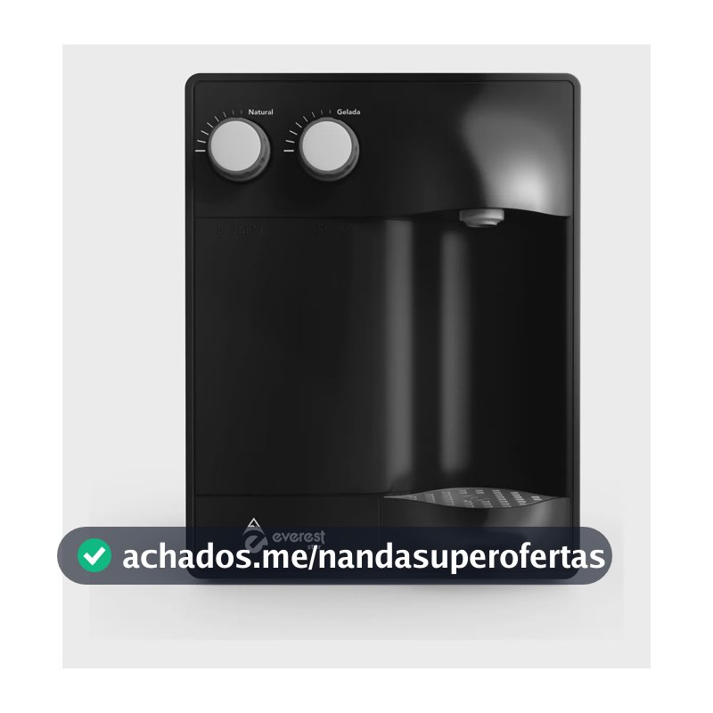 Purificador De Água Gelada Refrigerado Everest Star Preto 2 L