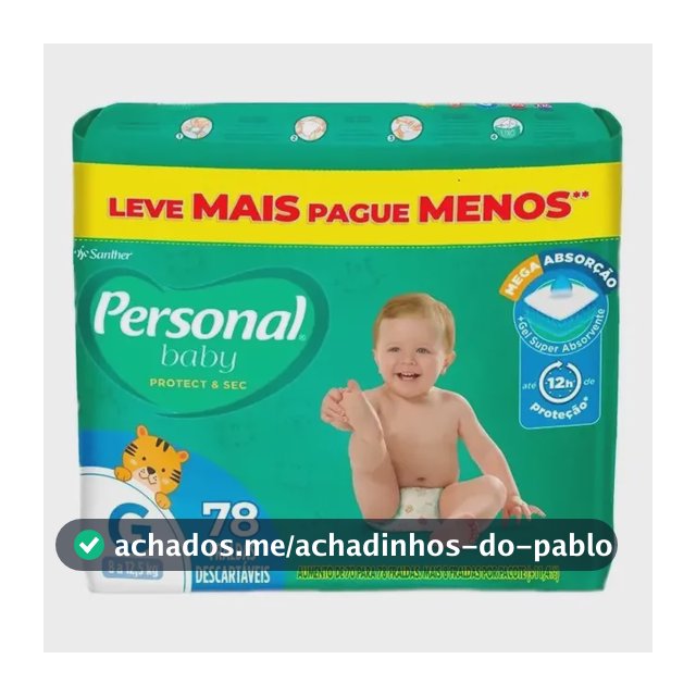 Nova Fralda Personal Protect & Sec Tamanho G 78 Unidades