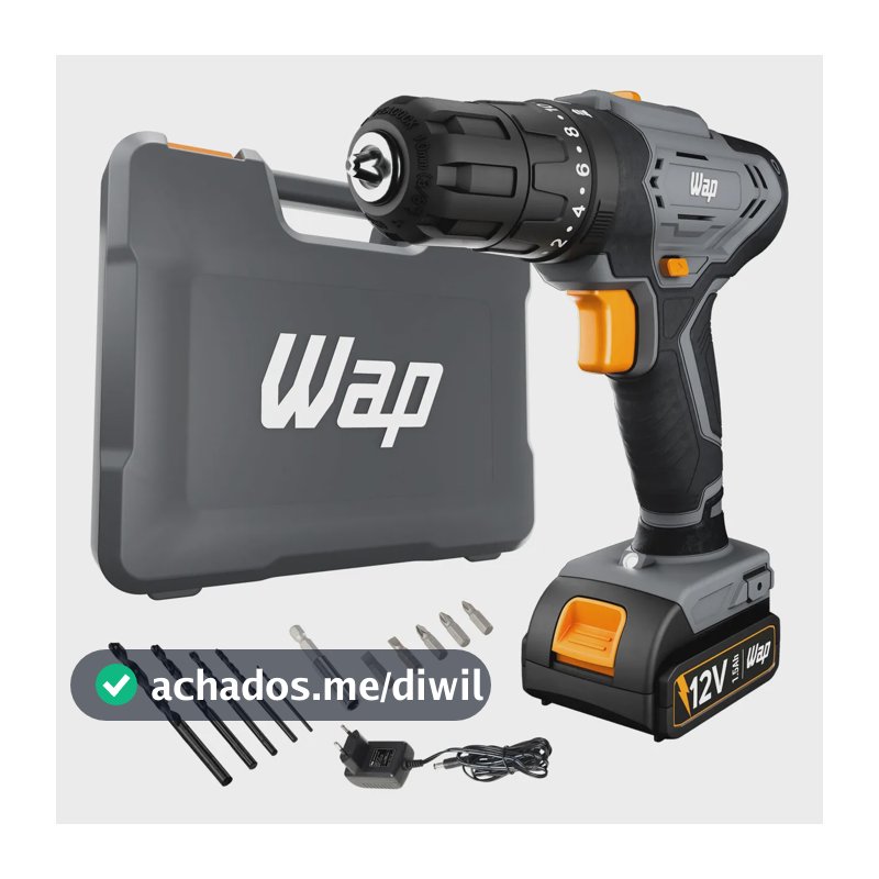 Parafusadeira e Furadeira de Impacto Wap Wf 12k4.2 com Indicador de Nível de Bateria e Maleta