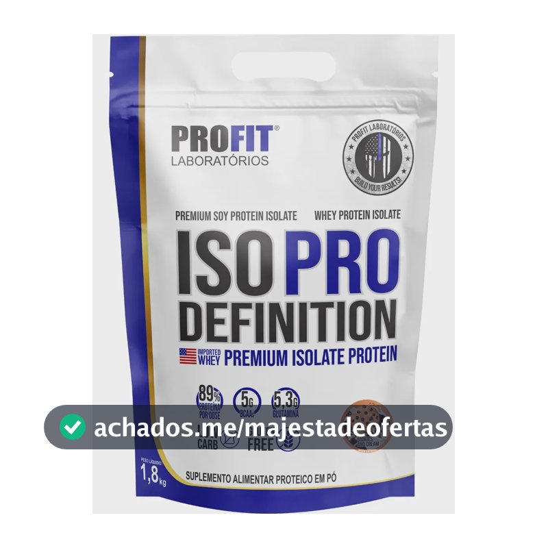 Iso Pro Definition Premium Isolate Protein Profit Refil 1.8kg Sabor Cookies And Cream