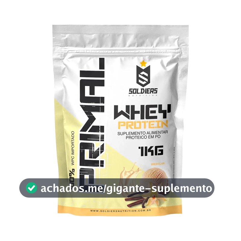 Whey Protein Primal 1kg Soldiers Nutrition Sabor Baunilha
