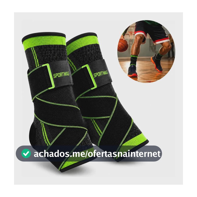 Kit 2 Tornozeleira Estabilizadora Compressão Velcro Esporte