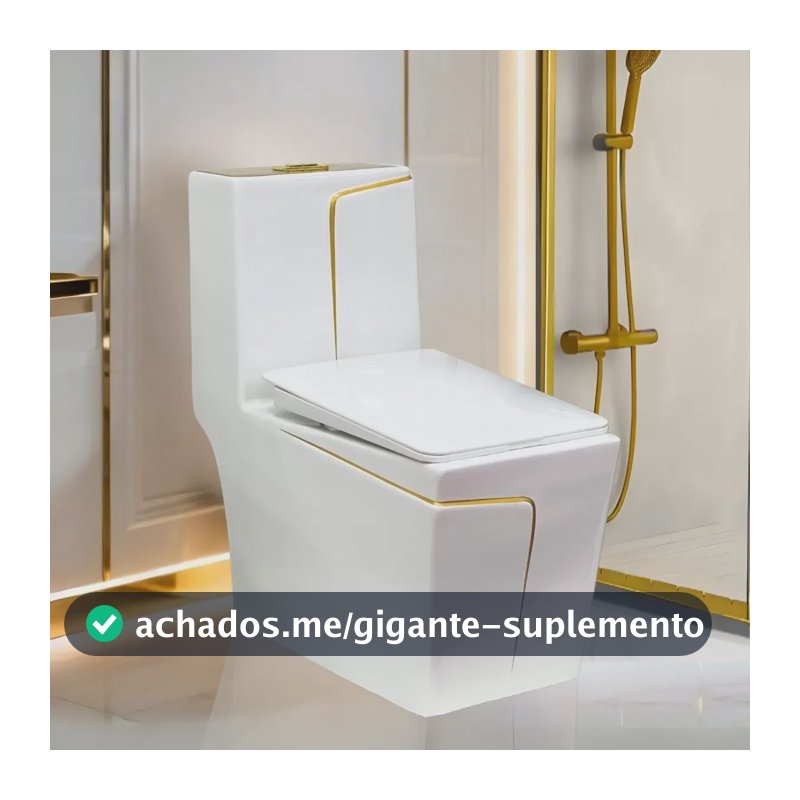 Vaso Sanitário Monobloco Acoplada Las Vegas Gold + Cor Las Vegas Tampa Dourada