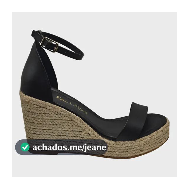 Sandália Feminina Anabela De Corda Natural Fallfor