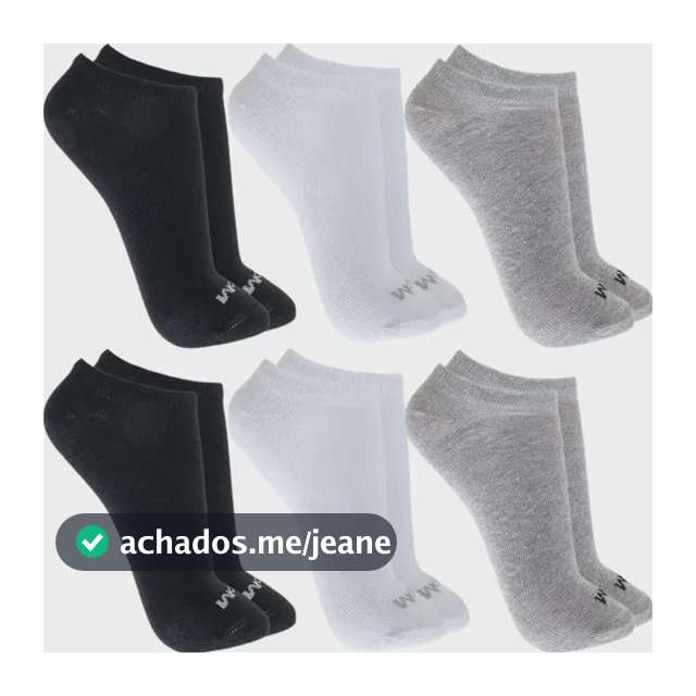 Kit 6 Pares Meia Soquete Mash Sapatilha Cano Baixo
