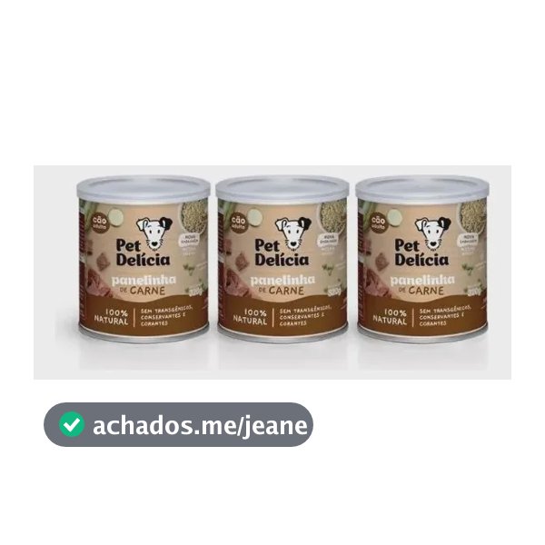 Kit 3 Unidades Pet Delícia Panelinha De Carne 320g Cães