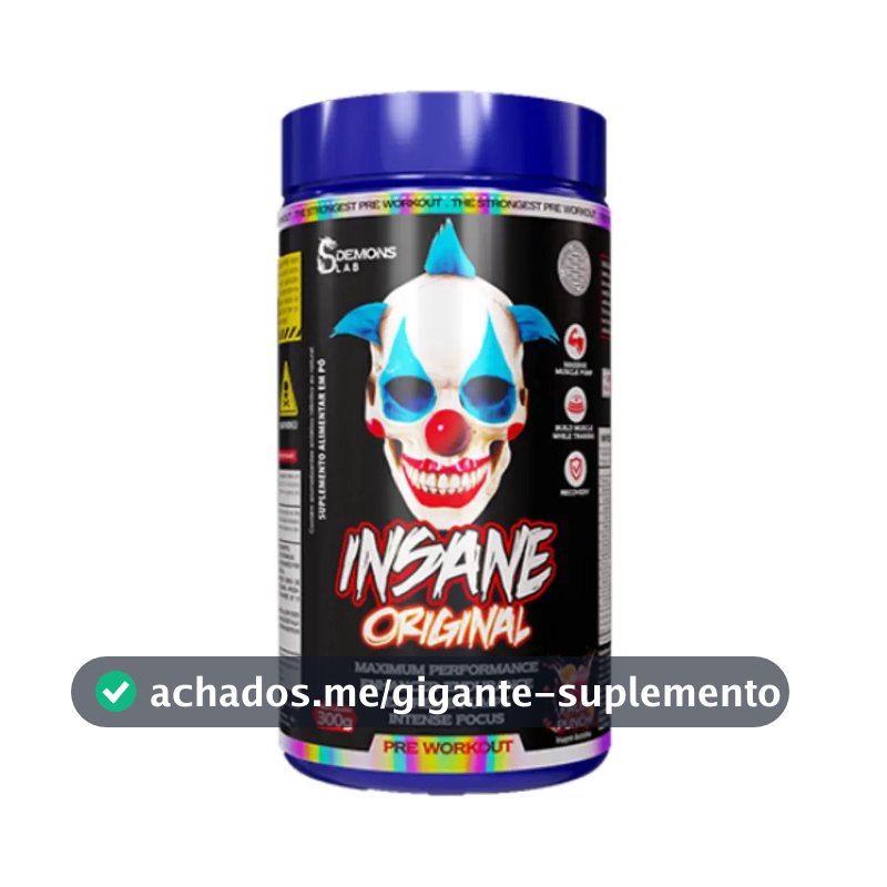 Pré Treino Insane Fruit Punch 300g - Demons Lab Sabor Sem Sabor