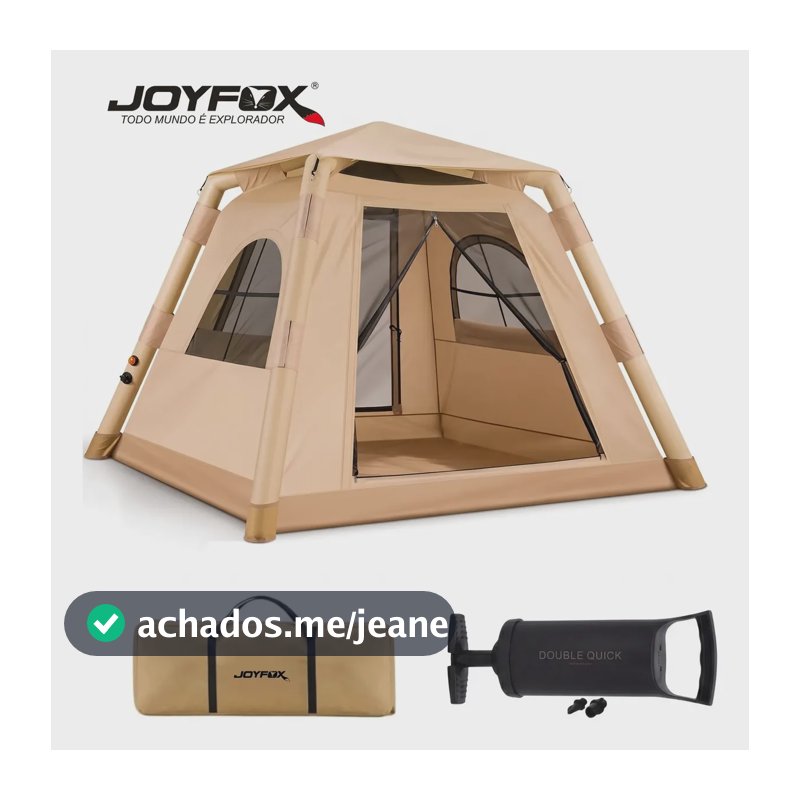 Barraca de Camping Inflável para 4 Pessoas Joyfox com Bomba Manual e 3000 mm de Impermeabilidade