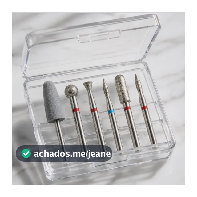 Kit 6 Brocas Fresa Diamantada Manicure Cutilagem Russa 3/32