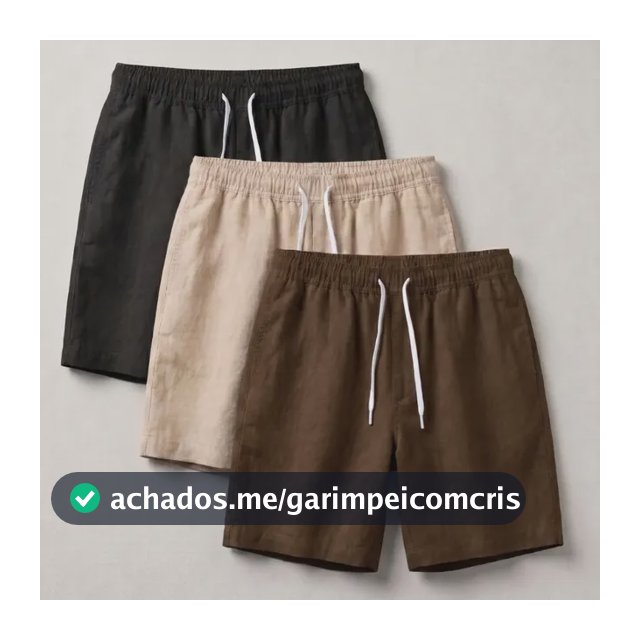 Kit 3 Short Mauricinho Linho Masculino Bermuda Verão Praia