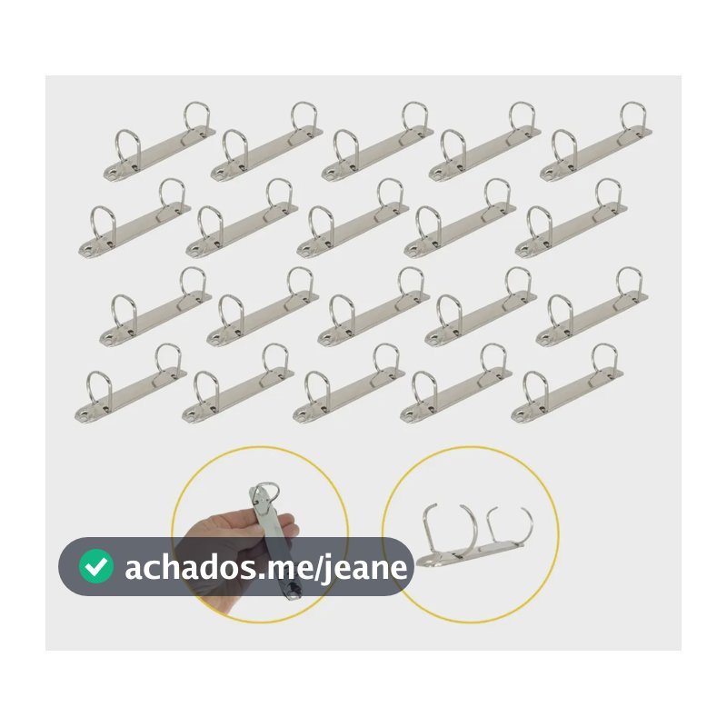 Kit Suporte Garra Fichário Scrap D Ring 21mm 25 Unidades