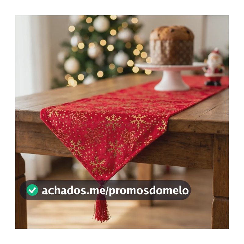 Caminho De Mesa Natal Toalha Decorativa Natalina Grande Vermelho
