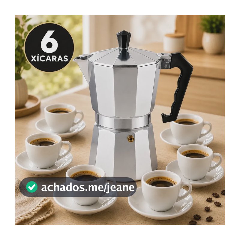 Cafeteira Italiana Moka Alumínio 6 Xícaras Café Expresso Espresso Para Fogão Manual Tradicional Resistente 300 Ml Casa Premium Sólar