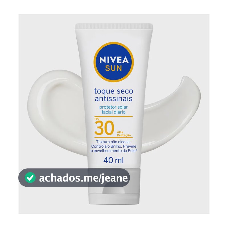 NIVEA SUN Protetor Solar Facial Toque Seco Antissinais FPS 30 40ml