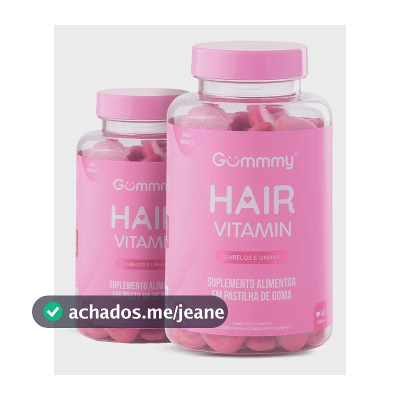 2 Potes Gummmy Hair Vitamin Fortalece Cabelos Unhas 60 Unidades